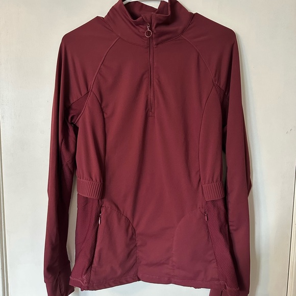 Fabletics Burgundy Half-Zip Pullover Women Large - Picture 1 of 4